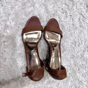 Brown (nude) high heel sandals. US 10
